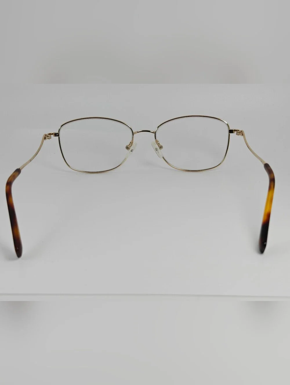 Dianele. Women's Gold Titanium Rounded Square Eyeglass Frames